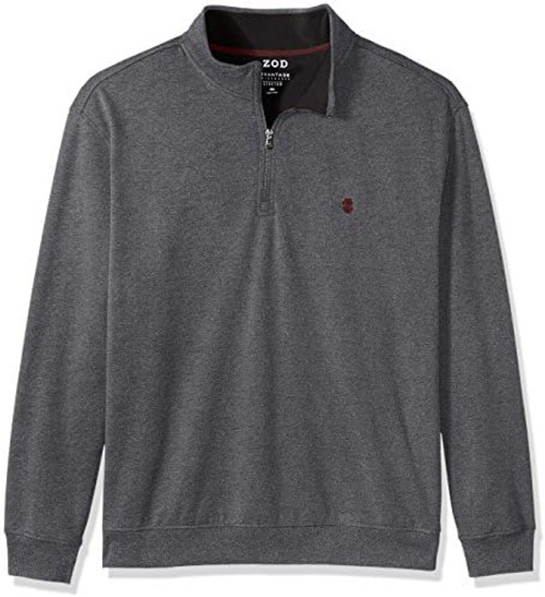 IZOD Men's Big Advantage Performance Quarter Zip Fleece Pullover Sweatshirt, Cinder Block, 4X-Large
