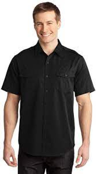 Port Authority Signature Short Sleeve Shirt, Black, Large