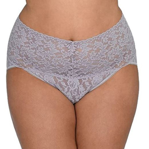 Hanky Panky Women's Signature Lace Plus Size Boyshort, Grey, 3X