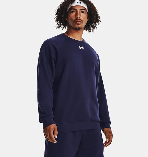 Under Armour Mens Rival Fleece Crew , (410) Midnight Navy / / White , 4X-Large