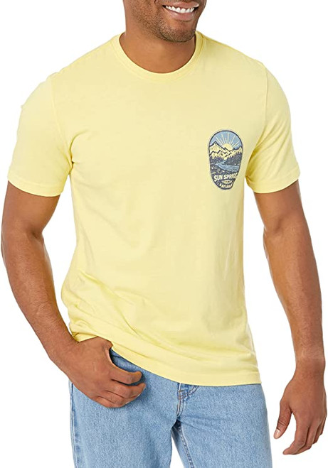 IZOD Men's Big & Tall Saltwater Short Sleeve Graphic T-Shirt, Yellow Cream, Large