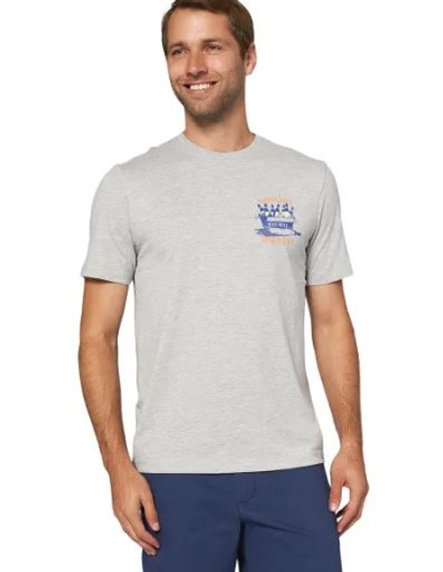 IZOD Men's Big & Tall Big Saltwater Short Sleeve Graphic T-Shirt, Light Grey Heather, X-Large Tall