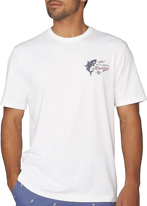 IZOD Men's Saltwater Short Sleeve Graphic T-Shirt, Bright White, X-Large