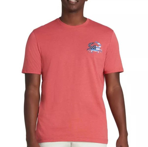 IZOD Mens Saltwater American Classic Crab Graphic T-Shirt Medium Red