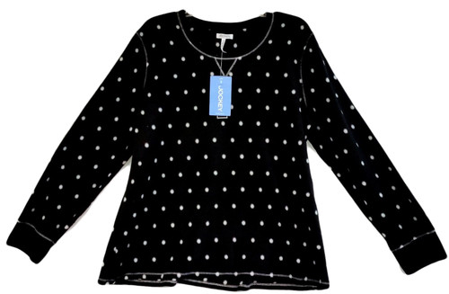 Jockey Women's Sleepwear Micro Fleece Sleep Henley T-Shirt Polka Dot JO5862