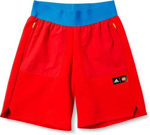 adidas Kid's Classic Lego Shorts, Red/Bright Blue/ Yell, Large