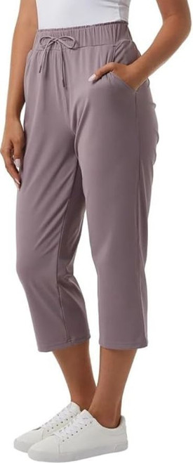 32 Degrees Women's Nylon Lux Capri, Cropped length, Purple, X-Large