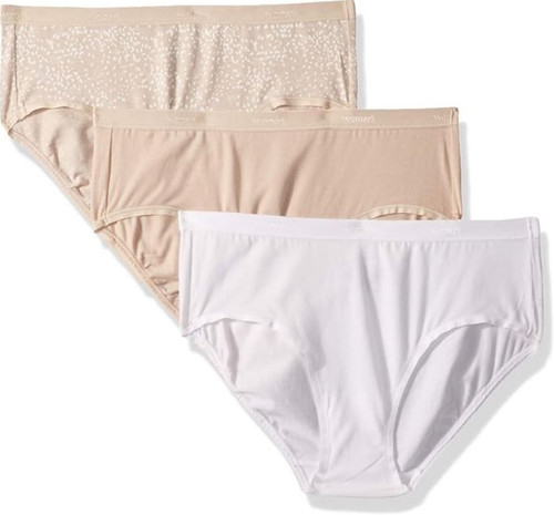 Warner's Women's Elements of Bliss Brief Panty, Butterscotch/ White/ Soft Petals, X-Large