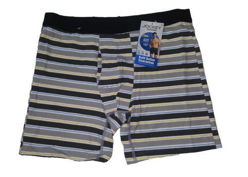 Jockey Men's Underwear Flex 365 Cotton Stretch Boxer Brief, Yellow Multicolor, Large