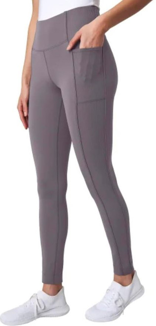 Mondetta Women's High Rise Ribbed Panel Legging, Purple, 2X-Large Mondetta Women's High Rise Ribbed Panel Legging, Purple, 2X-Large