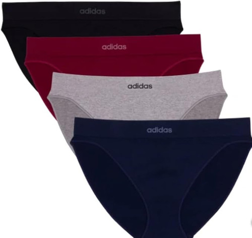 Adidas Women's Seamless Bikini Underwear 4-Pack, Multi, Small Adidas Women's Seamless Bikini Underwear 4-Pack, Multi, Small