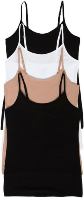 Felina Women's 4 Pack Cotton Stretch Camisole, Black Nude, Small Felina Women's 4 Pack Cotton Stretch Camisole, Black Nude, Small