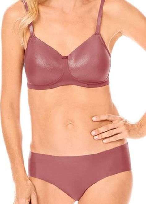 Amoena Women's Soft Microfiber Everyday Brief Panty, Sparkly Rouge, 14