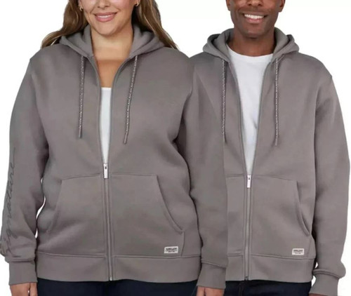 Kirkland Signature Unisex Logo Full Zip Sweatshirt, Gray, Small/Medium