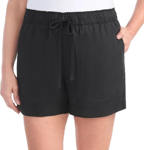 Hilary Radley Women's Lightweight Pull on Tencel Short, Black, XX-large