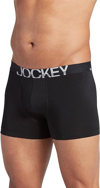 Jockey Men's Underwear ActiveStretch 4" Boxer Brief - 6 Pack, Black, M