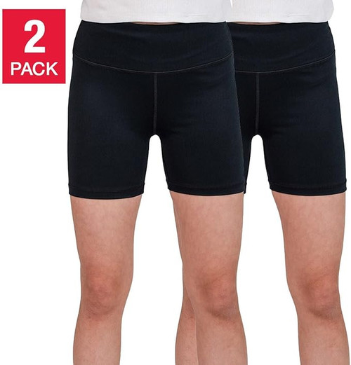 Tuff Athletics Youth 2-Pack Bike Short, Black, X-Small