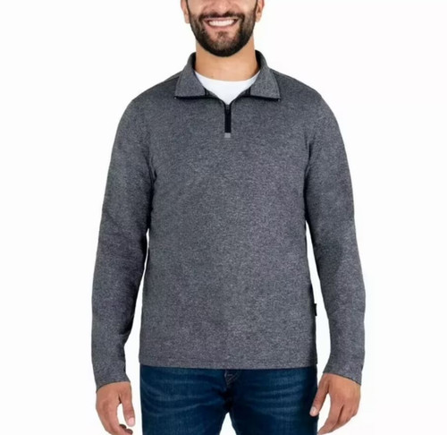 Gerry Men's Long Sleeve 1/4 Quarter Zip Regular Fit 4-Way Stretch, Gray, Medium