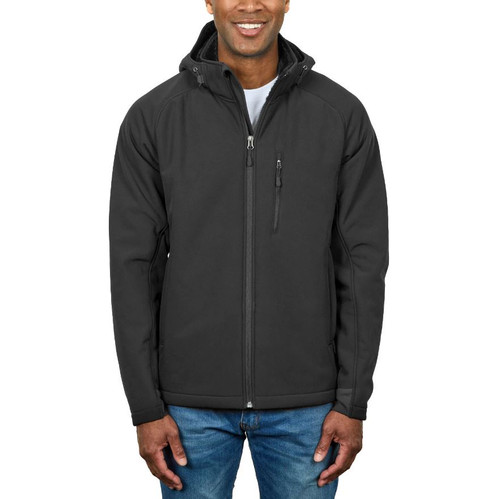 Kirkland Signature Men's Fleece Lined Softshell Windproof Water Resistant, Black, 2X-Large