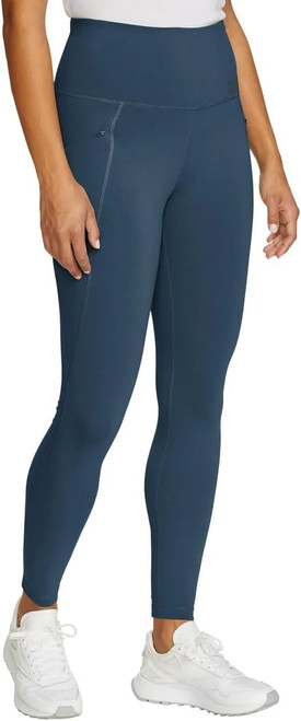 Eddie Bauer Women's Comfort Stretch Moisture Wicking Trail Legging Tight, Blue, S