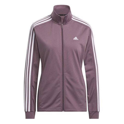 Adidas Women's 3 Stripe Full Zip Jacket, Purple, Medium