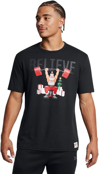 Under Armour Project Rock Red One Believe T Shirt, (001) Black / Anthracite, XXL