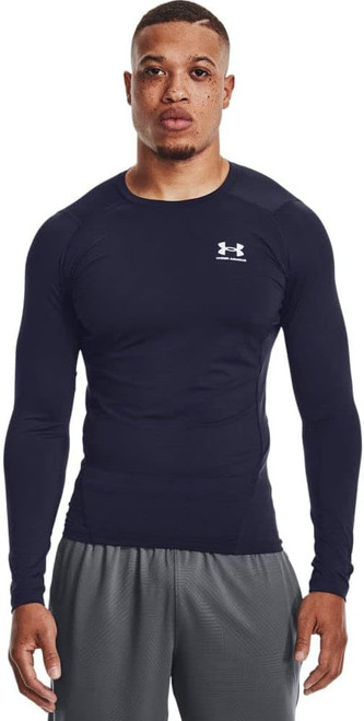 Under Armour Compression Long-Sleeve T-Shirt , Midnight Navy (410)/White, X-Large