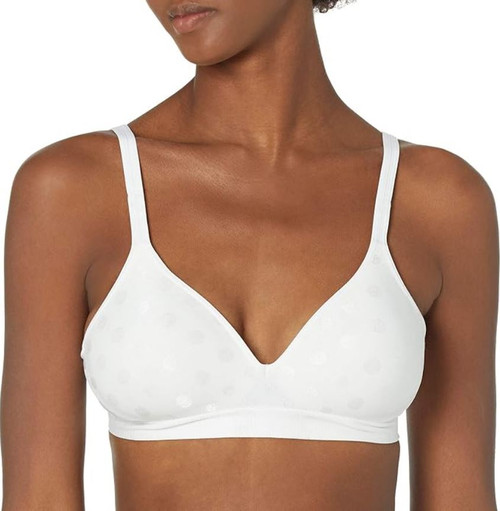 Hanes Women's Ultimate Perfect Coverage Foam Wire-Free Bra, White, Medium
