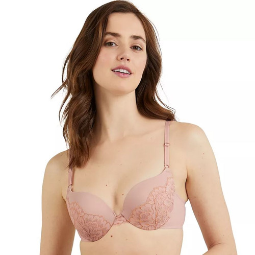 Maidenform Women's Push Up & In Underwire Bra, Sheer Pale Pink, 34C