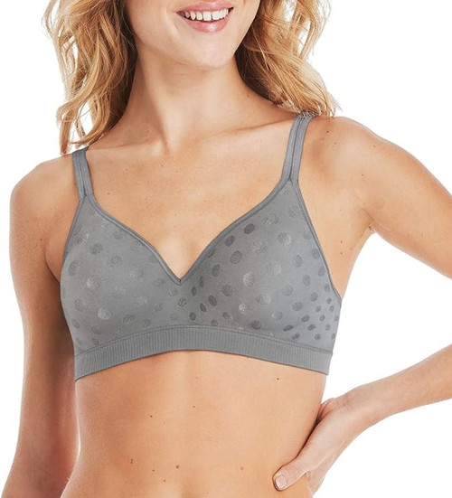 Hanes Women's Ultimate Perfect Coverage Foam Wire-Free Bra, Charcoal, Large