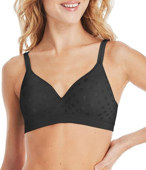 Hanes Women's Ultimate Perfect Coverage Foam Wire-Free Bra, Black, Medium