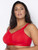 Curvy Couture Women's Cotton Luxe Unlined Wire-Free Bra, Crantastic Red, 46DD