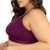 Curvy Couture Women's Cotton Luxe Unlined Wire-Free Bra, Purple Velvet, 40D