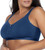 Curvy Couture Women's Cotton Luxe Unlined Wire-Free Bra, Blue Sapphire, 42D