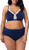 Curvy Couture Women's Cotton Luxe Unlined Wire-Free Bra, Navy, 40DDD