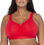 Curvy Couture Women's Cotton Luxe Unlined Wire-Free Bra, Crantastic Red, 36C