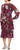 S.L. Fashions Women's Printed Floral Long Cuffed Sleeve, Tiered Hem Cocktail Dress, Fig Multi, 8
