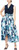 S.L. Fashions Women's Floral High Low Gown with Pockets, Stretch Bodice, Navy Multi, 12P