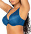 Curvy Couture Women's Sheer Mesh Plunge T-Shirt Bra, Blue Saphire, 42H