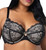 Curvy Couture Women's Plus Size Eternal Eyelash Lace T-Shirt Bra, Black, 38G