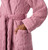 Room Service Women's Cable Knit Cozy Wrap Robe, Pink, Large