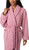 Room Service Women's Cable Knit Cozy Wrap Robe, Pink, Small