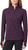 Mondetta Active Women's Long Sleeve Active Ribbed 1/2 Zip Top with Thumb Holes, Purple, X-Large