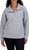 Kirkland Signature Women's Ottoman Half-Zip Ribbed Sweatshirt, Gray, Small