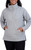 Kirkland Signature Women's Ottoman Half-Zip Ribbed Sweatshirt, Gray, Small