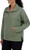 Kirkland Signature Women's Ottoman Half-Zip Ribbed Sweatshirt, Green, Small