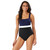 Tommy Bahama Island Cays Colorblock Square-Neck One-Piece Swimsuit, Black, 14