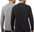 Rugged Elements Men's 2-Pack Sueded Long Sleeve Crew Tee, Black/Gray, L