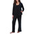 Live 2 Lounge Women's 3 Piece Lounge Set, Black, 2X-Large