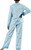 Munki Munki Women's Flannel Notch Collar Classic Pajama Set, Blue, 2X-Large